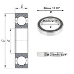 Deep Groove Ball Bearing P5 for Scooter Skateboard Wheel (55x80x13mm)