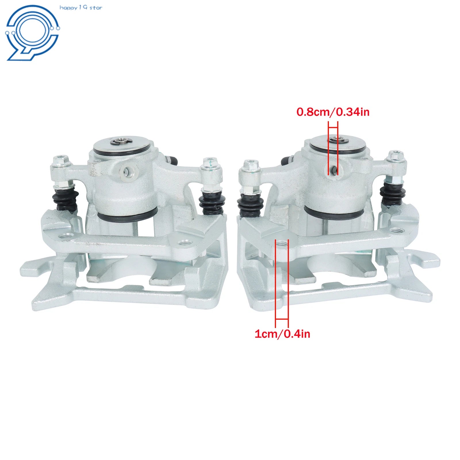 Set of 2 Rear Left & Right Brake Calipers w/Bracket for Audi Q5 (2013–2017)