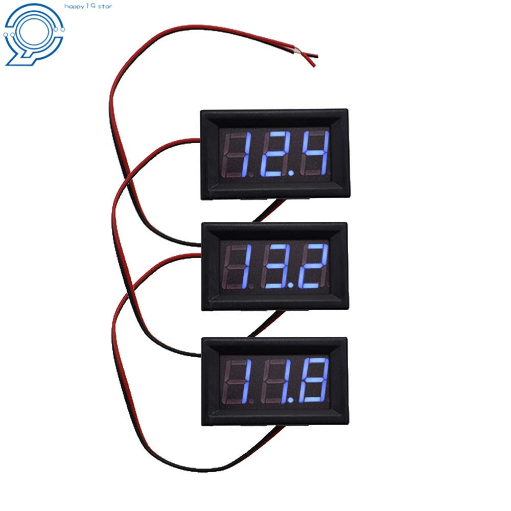 3X Blue LED Voltage Meter for Motorcycle (DC 4.5-30V)