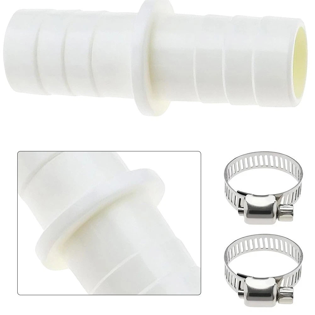 Drain Connector for Washing Machine and Dishwasher with 2 Metal Clamps
