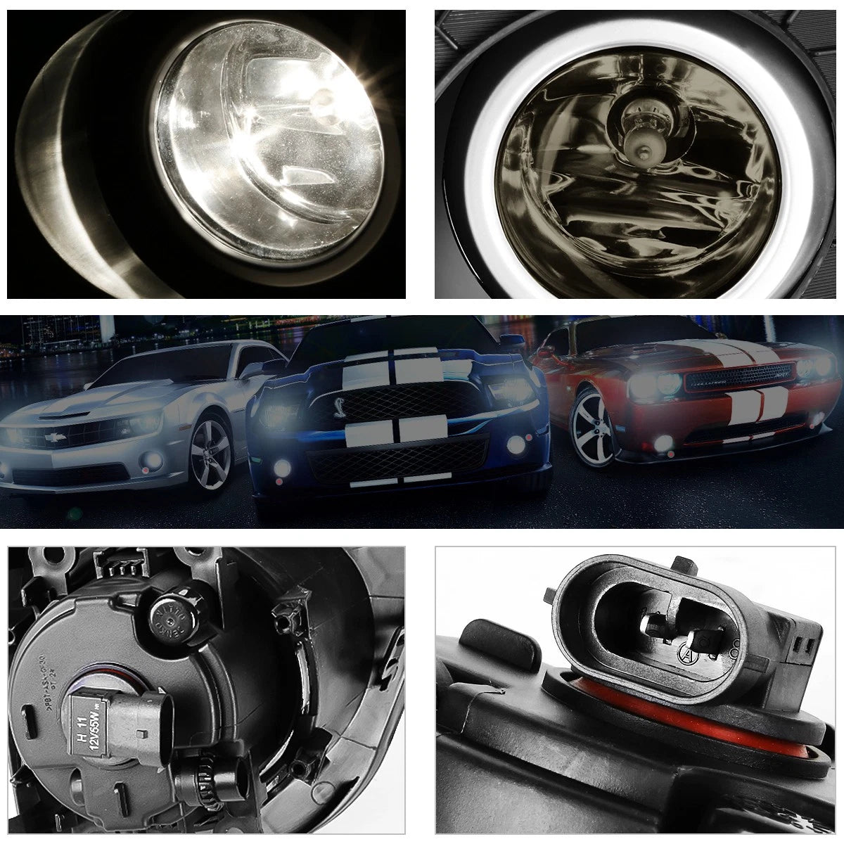 LED Projector Headlight for Sierra (2007–2014) Black/Amber Sequential Signal