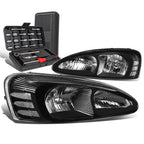 Pair of Black Clear Side Headlight Lamps for Pontiac Grand Prix (2004–2008)