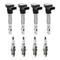 Set of 4 Ignition Coils & Denso Iridium Spark Plugs for A4 Q3 GTI Jetta Tiguan (2010–2023)