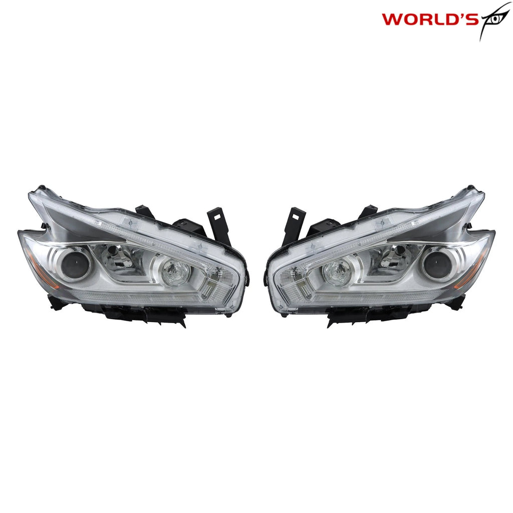 Set of 2 Halogen Headlights for Nissan Murano (2015–2018) LED DRL Projector