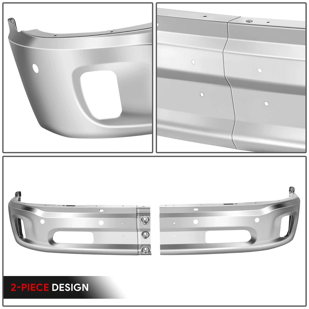 Front Bumper Face Bar for Ram 1500 (2014–2023) w/Parking Sensor, Fog Light Holes, Chrome