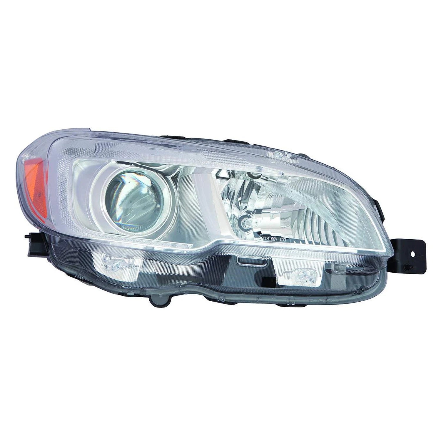 Replacement Passenger Side Halogen Headlight Assembly w/Chrome Bezel