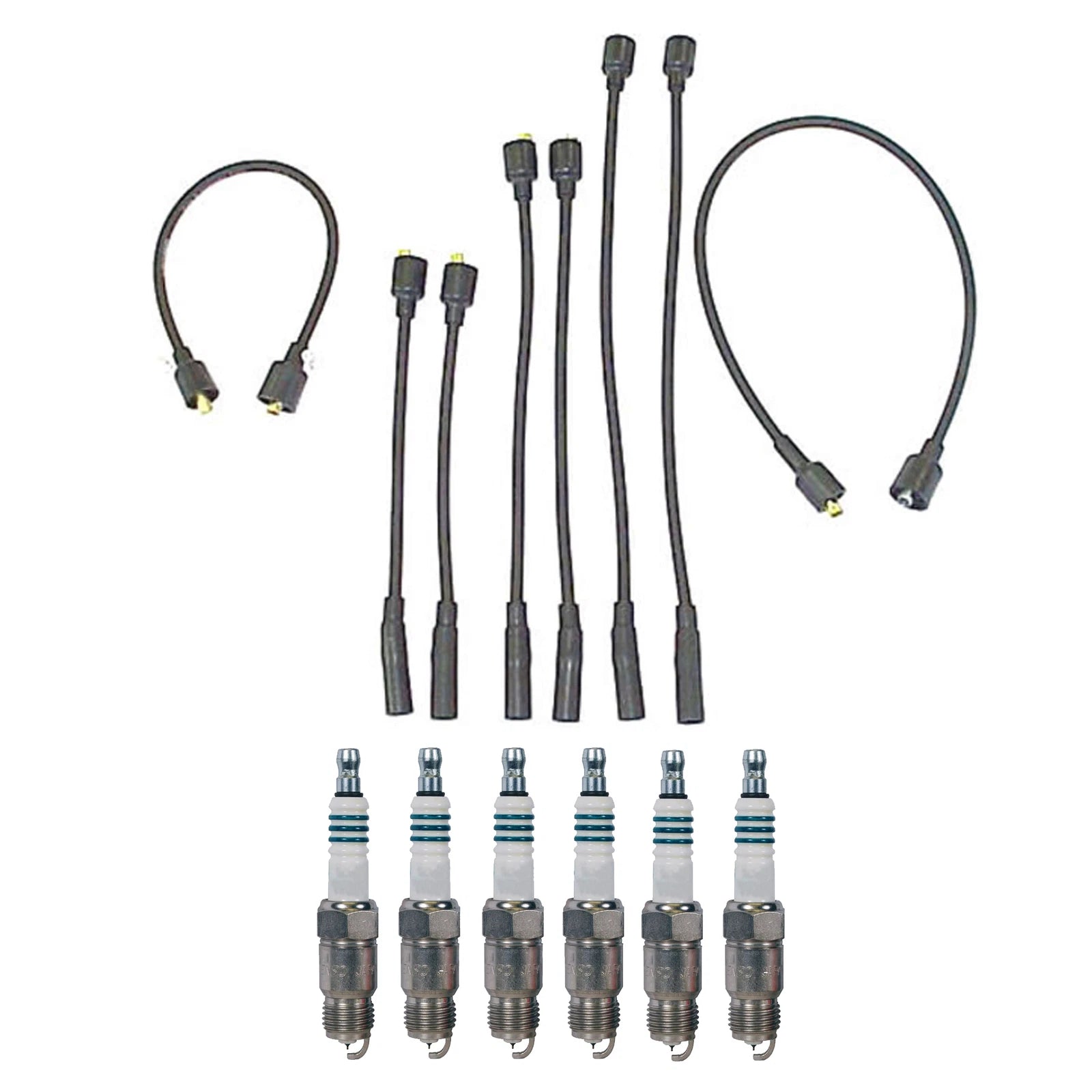 Denso 7mm Wire Set & 6 Iridium Power Spark Plugs Kit for Dodge Plymouth (3.7)