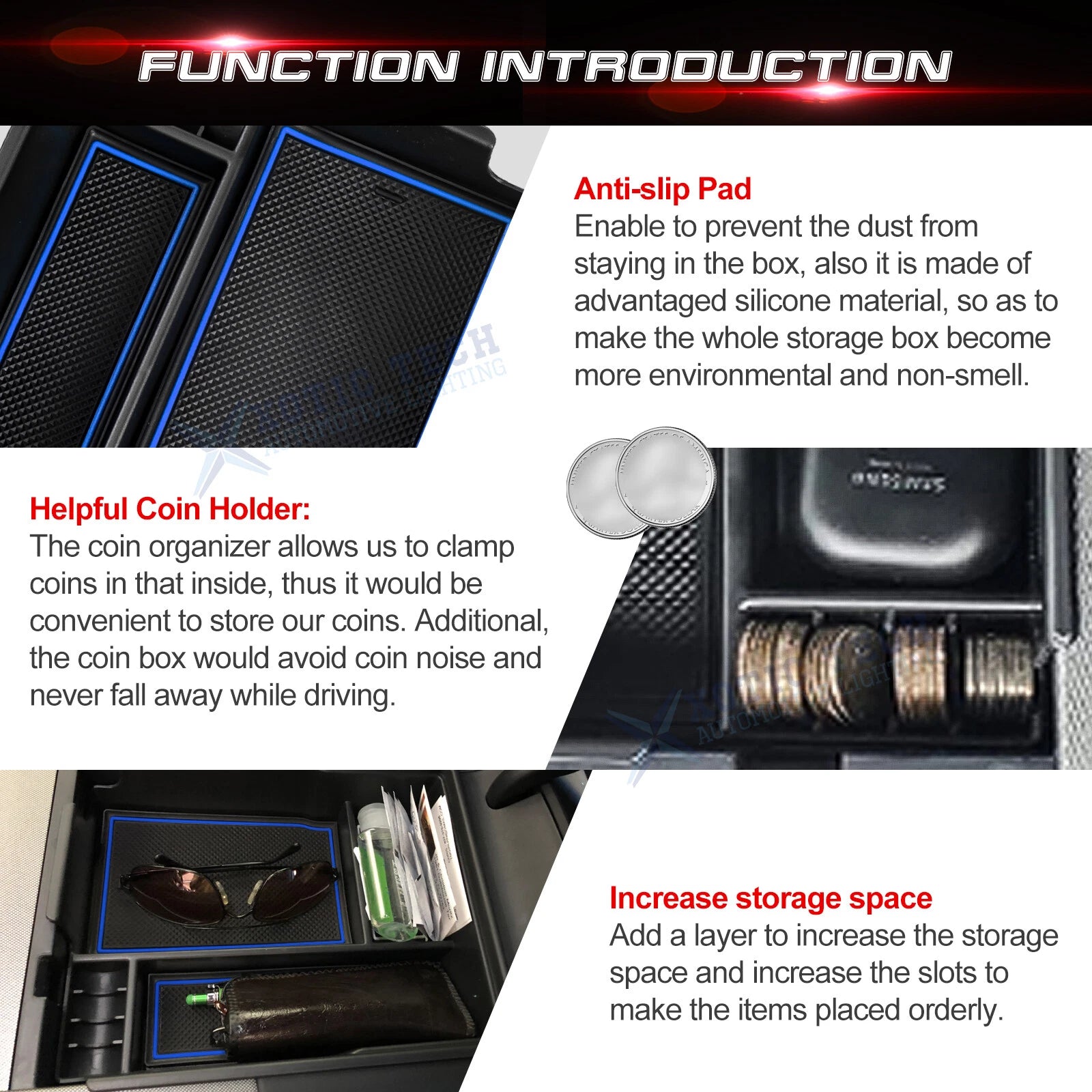 Armrest Insert Storage Organizer for Hyundai Palisade (2020-2022)