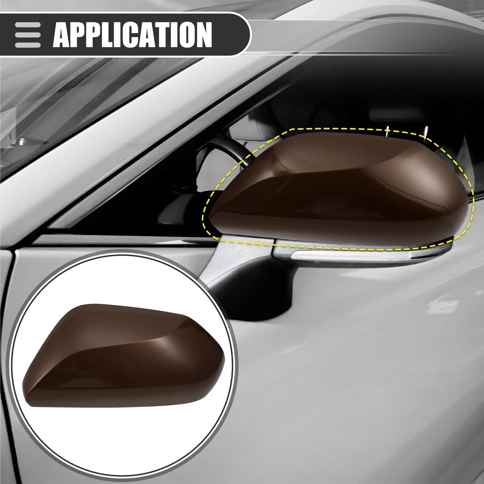 Left Side Mirror Cover Cap 87945-06130 for Toyota Camry (2018–2023) Brown