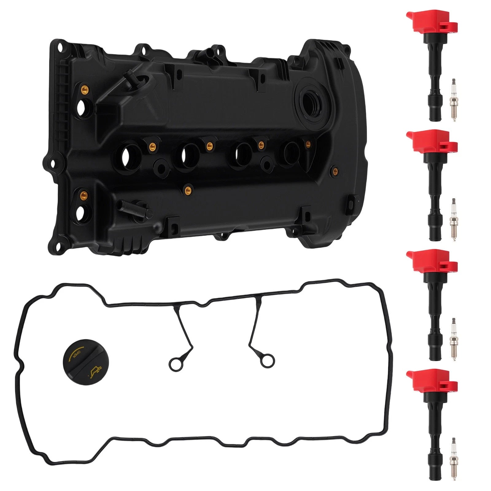 Red Valve Cover Kit with Coils & Iridium Plugs for Hyundai Kona (2018–2019)