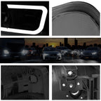 LED DRL Headlight Set for Yukon XL/Sierra Denali (2000–2006) w/ Bumper Lamps Smoked/Clear