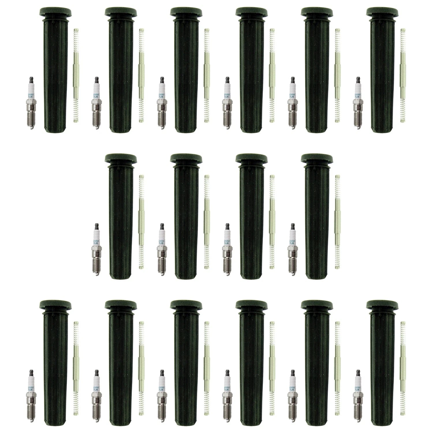 Denso 16 Iridium Power Plugs & NGK Ignition Coil Boots Kit for Chrysler 300 (2005–2010)