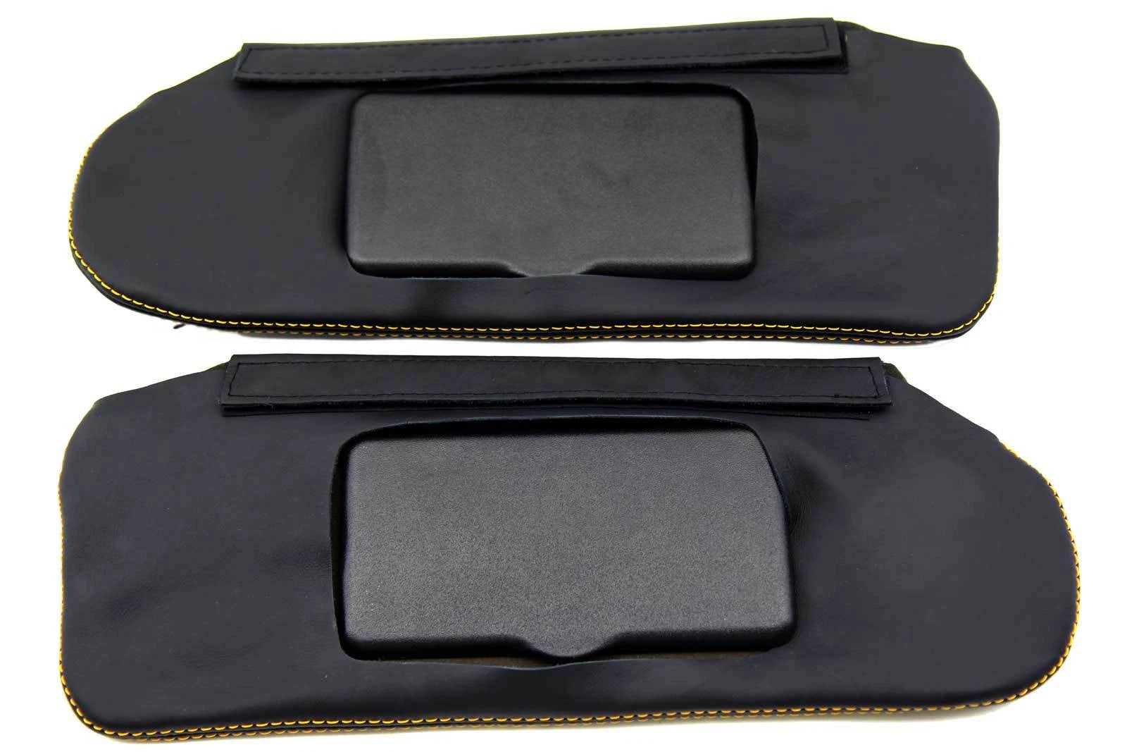 Sunvisor Leather Synthetic Covers for Camaro Firebird (1993–2002) Yellow Stitch