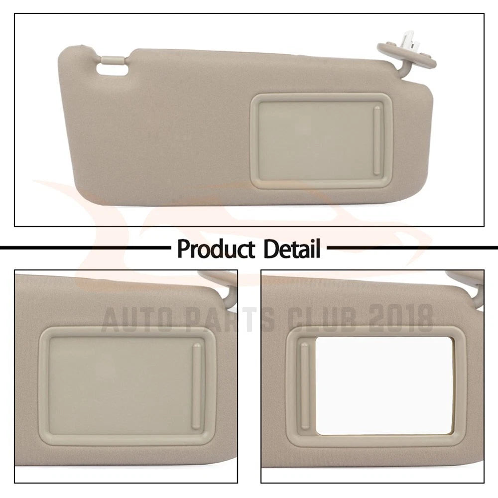Sun Visor for 2009-2016 Toyota Venza (Tan Beige Ivory, Right, Sunroof)