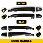 Set of 4 Black Exterior Door Handles for Toyota Camry (2007–2011)