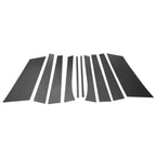 10pcs Door Pillar Window Trim for Buick Enclave (2007–2014) Black Carbon Fiber
