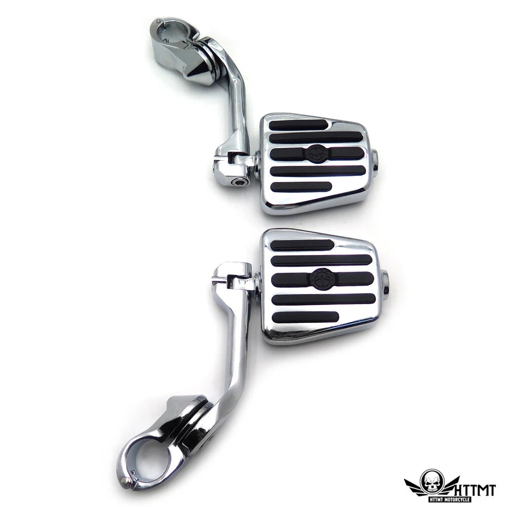 5" Rebelion Skull Highway Foot Peg Kit for Harley Wide Glide, Street Glide