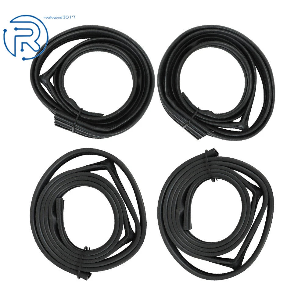 Set of 2 Door Glass Run for Toyota Land Cruiser (1991–1997) Black Rubber
