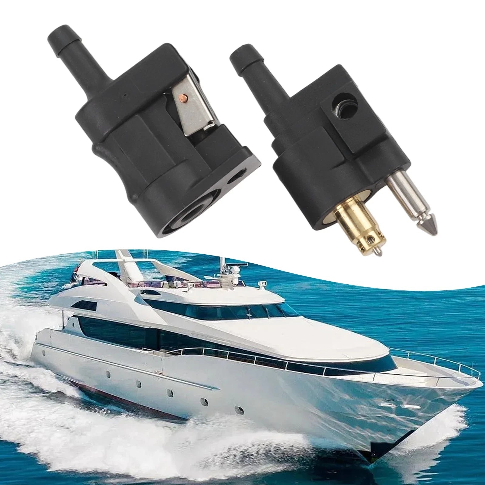 Fuel Line Connector for Outboard Motor Engine 6mm 1/4" (Fit Male & Female)