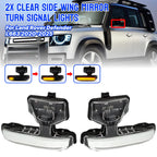 Clear LED Side Mirror Turn Signal Lights for Land Rover Defender L663 (2020–2025)