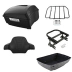 Matte Black Trunk Backrest Pad Mount Rack for Harley Road Glide (1997–2008)