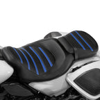 Rider Driver Passenger Seat for Harley Street Road Glide (2009–2023) Black Blue