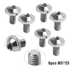 Set of 6 Alloy M5x25mm Torx Head Screws for Motorcycle