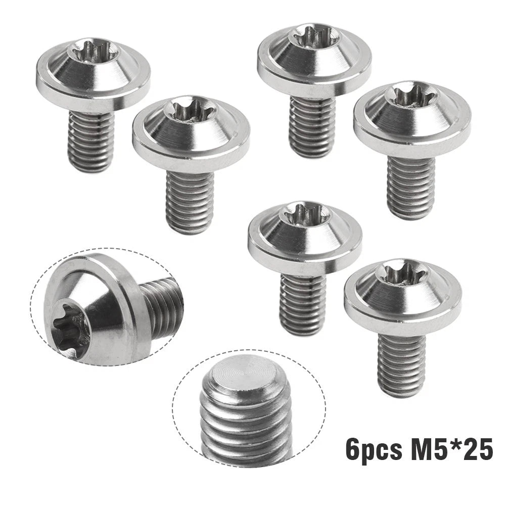 Set of 6 Alloy M5x25mm Torx Head Screws for Motorcycle