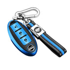 Full Seal Blue TPU Leather Cover Holder Shell for Nissan Murano Leaf Juke (2010-2020)