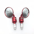 CNC Round 7/8" Handle Bar End Rearview Mirror Red for Suzuki Ducati BMW
