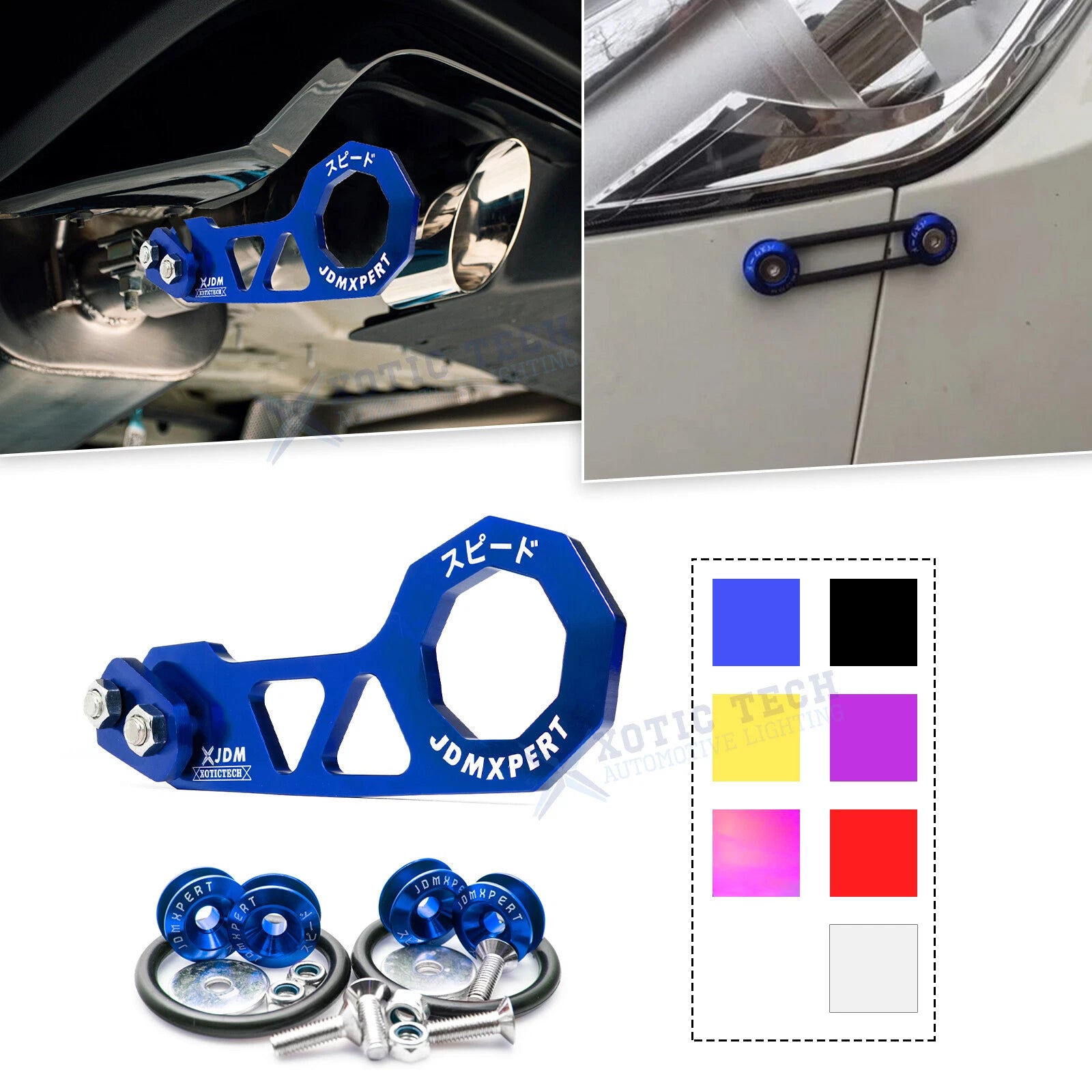 Rear Tow Hook Release Fastener Kit for JDM Aluminum Alloy Universal (2000–2020)