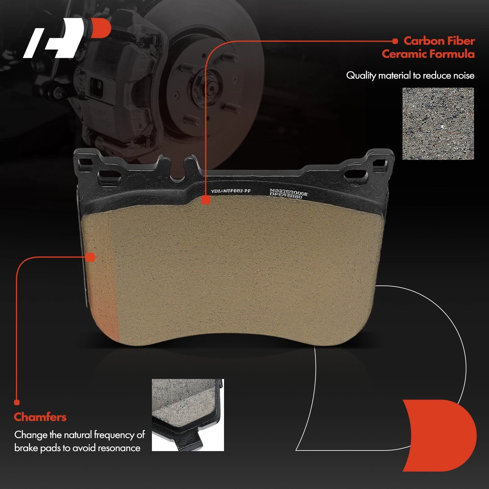 Set of 4 Front Ceramic Brake Pads for Mercedes-Benz E53 AMG (2019–2021)