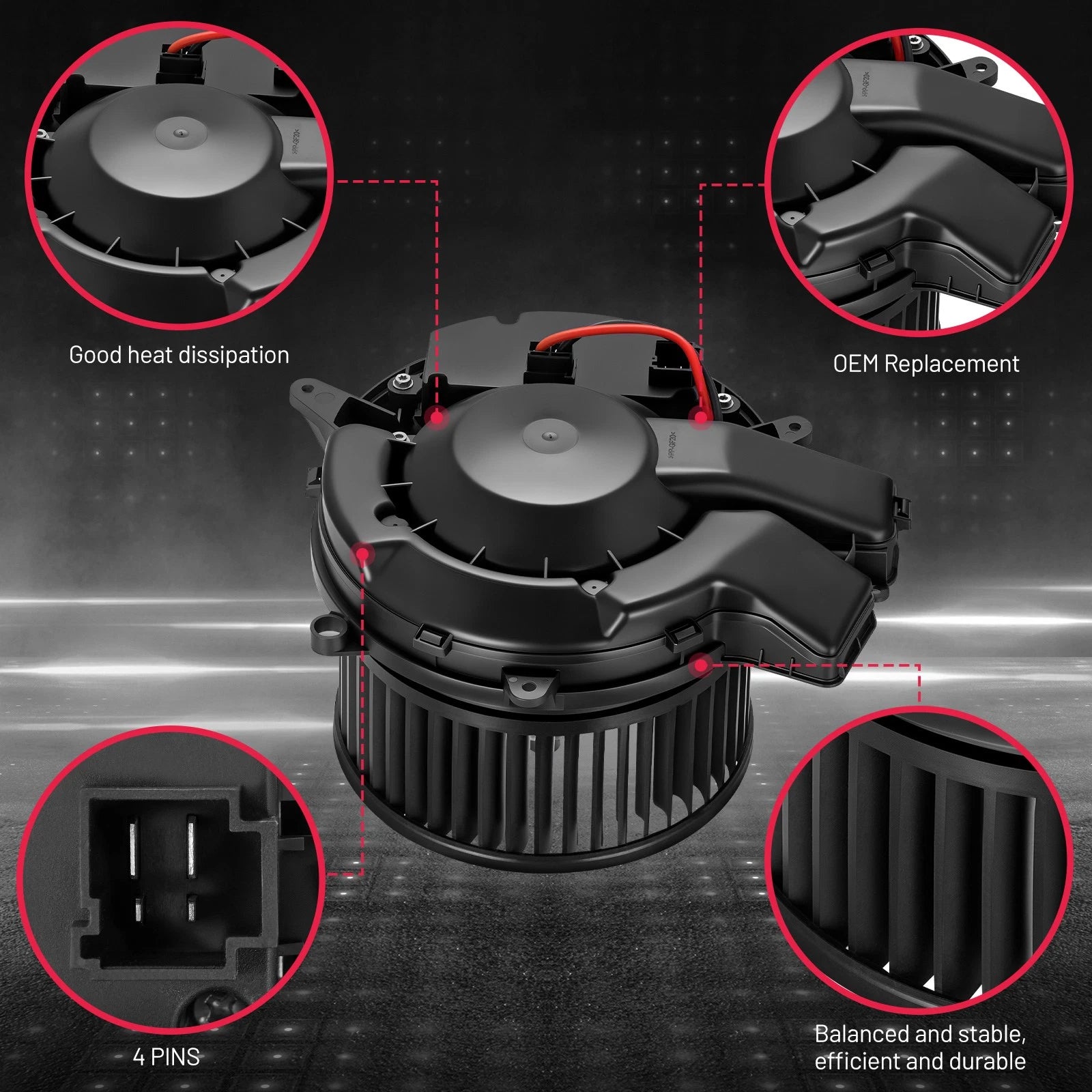 Blower Motor with Fan Cage for BMW E38 E65 740i 740iL 750iL (1988–1996)