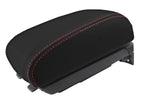 Leather Console Lid Armrest Cover for Hyundai Tucson (2005–2009) Red Stitch