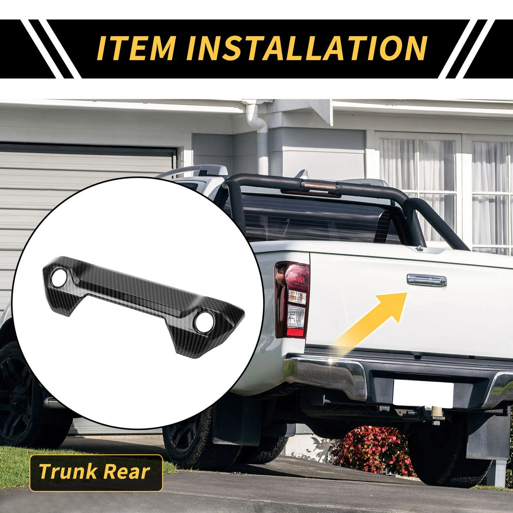 Carbon Fiber Pattern Trunk Handle Bowl Cover for Toyota Tundra (2022–2024)