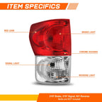 Left Side Chrome Tail Brake Light Stop Lamp for Toyota Tundra (2007–2009)