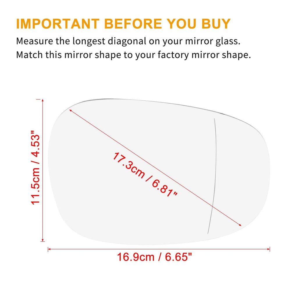 Heated Mirror Glass w/ Backing RH for BMW 135i 328i 335i 335d (2008–2013)