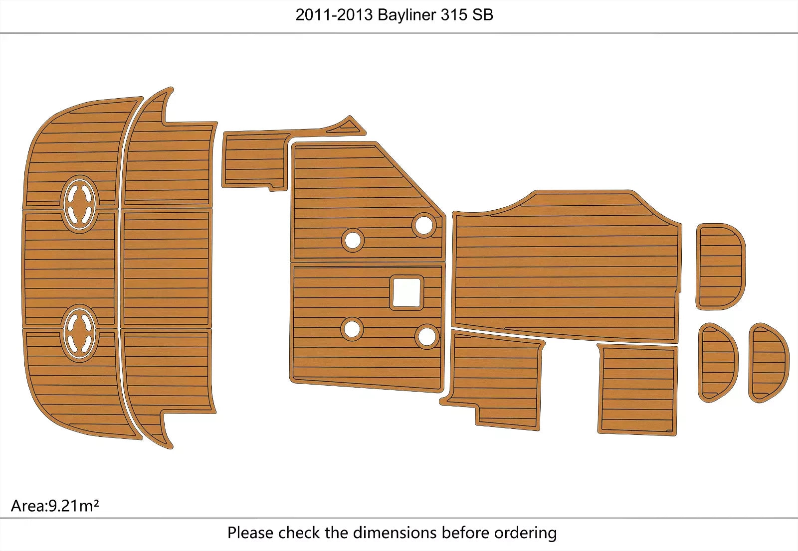 EVA Foam Teak Deck Flooring Mat for Bayliner 315 SB (2013)
