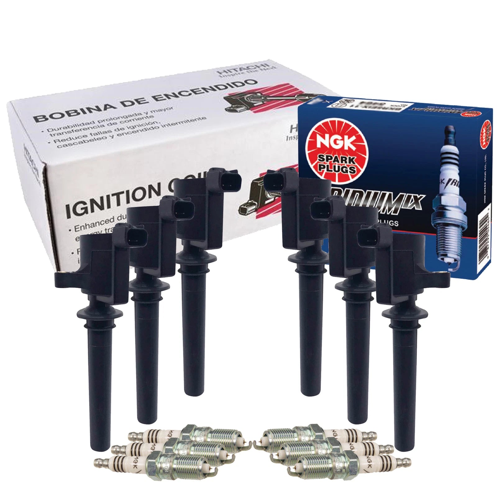 Set of 6 Ignition Coils & 6 NGK Iridium IX Spark Plugs for Ford Mercury V6