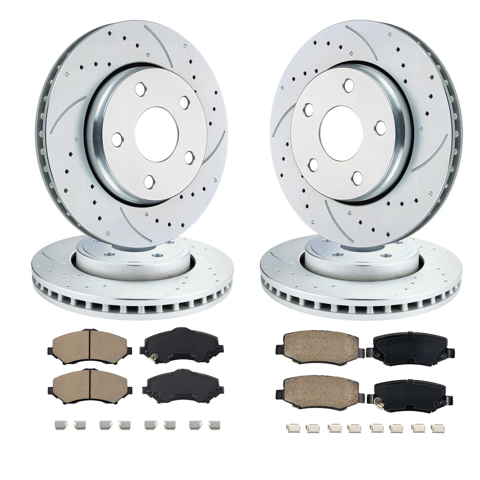 Ceramic Brake Pad and Rotor Kit for 2007-2011 Jeep Wrangler (Front & Rear)