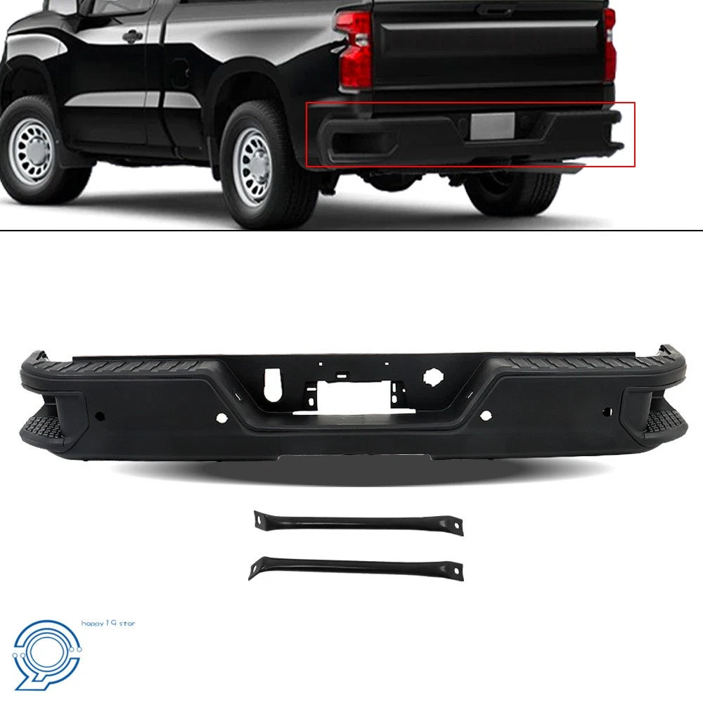 Rear Step Bumper Assembly with Park Sensors for Chevy Silverado 1500 GMC Sierra (2019–2023)