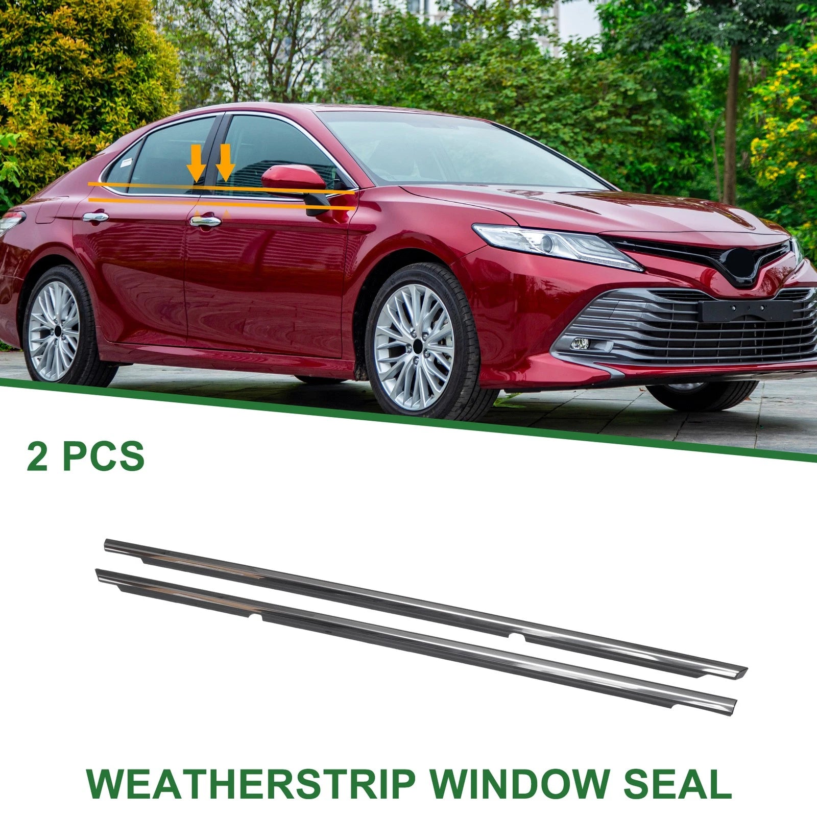 2X Rear Weatherstrip Window Seal for Toyota Camry (2002–2006)