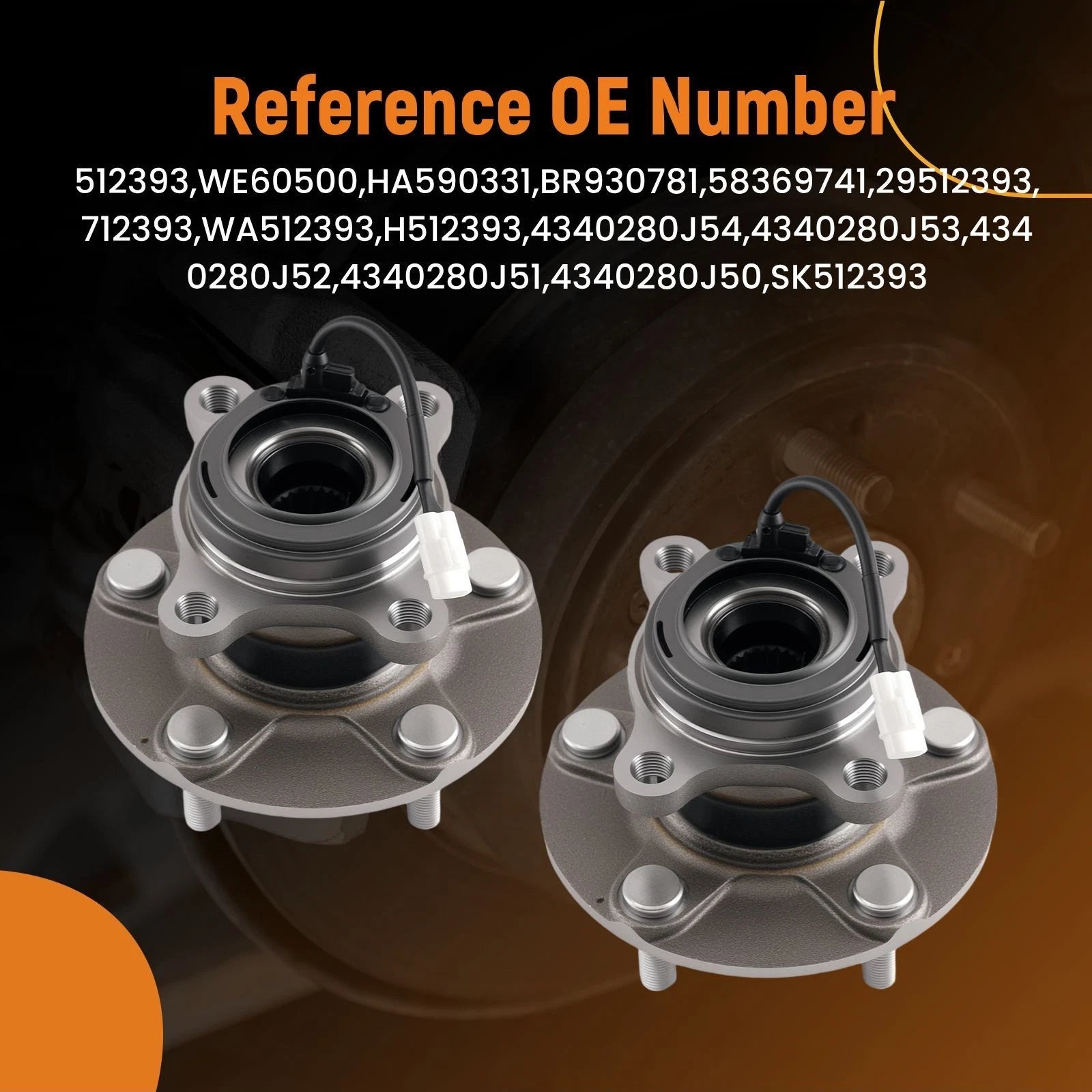 Set of 2 Rear Wheel Hub Bearings for Suzuki SX4 AWD (2007–2013) 58369741