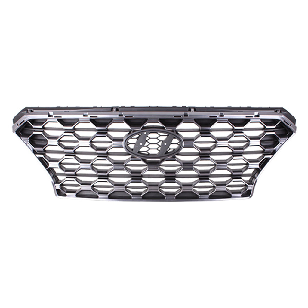 Replacement Gray Satin/Chrome Polypropylene Front Grille w/o Camera Hole