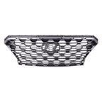 Replacement Gray Satin/Chrome Polypropylene Front Grille w/o Camera Hole