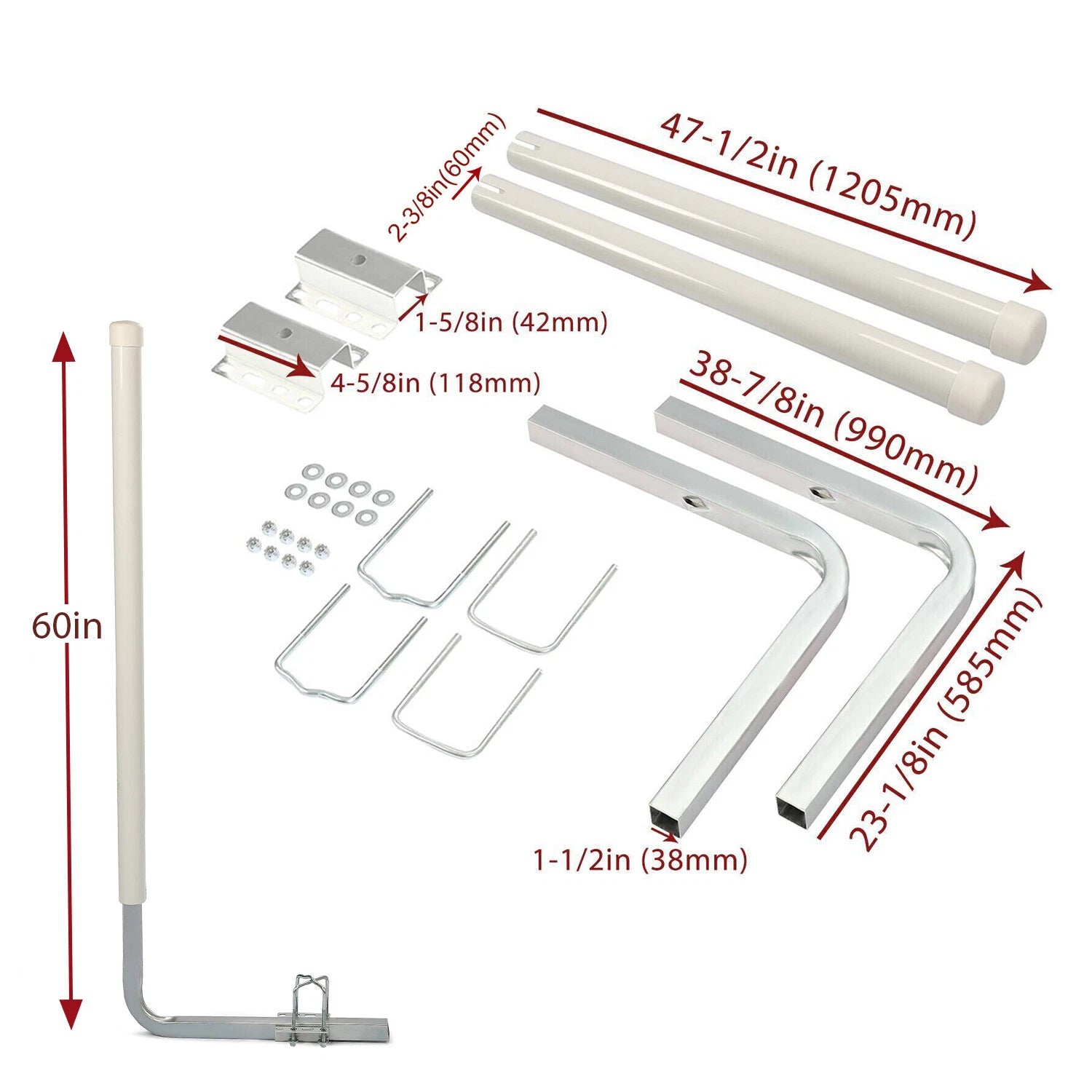2X 60" Boat Trailer Guide Posts for Ski Boat Fishing Boat