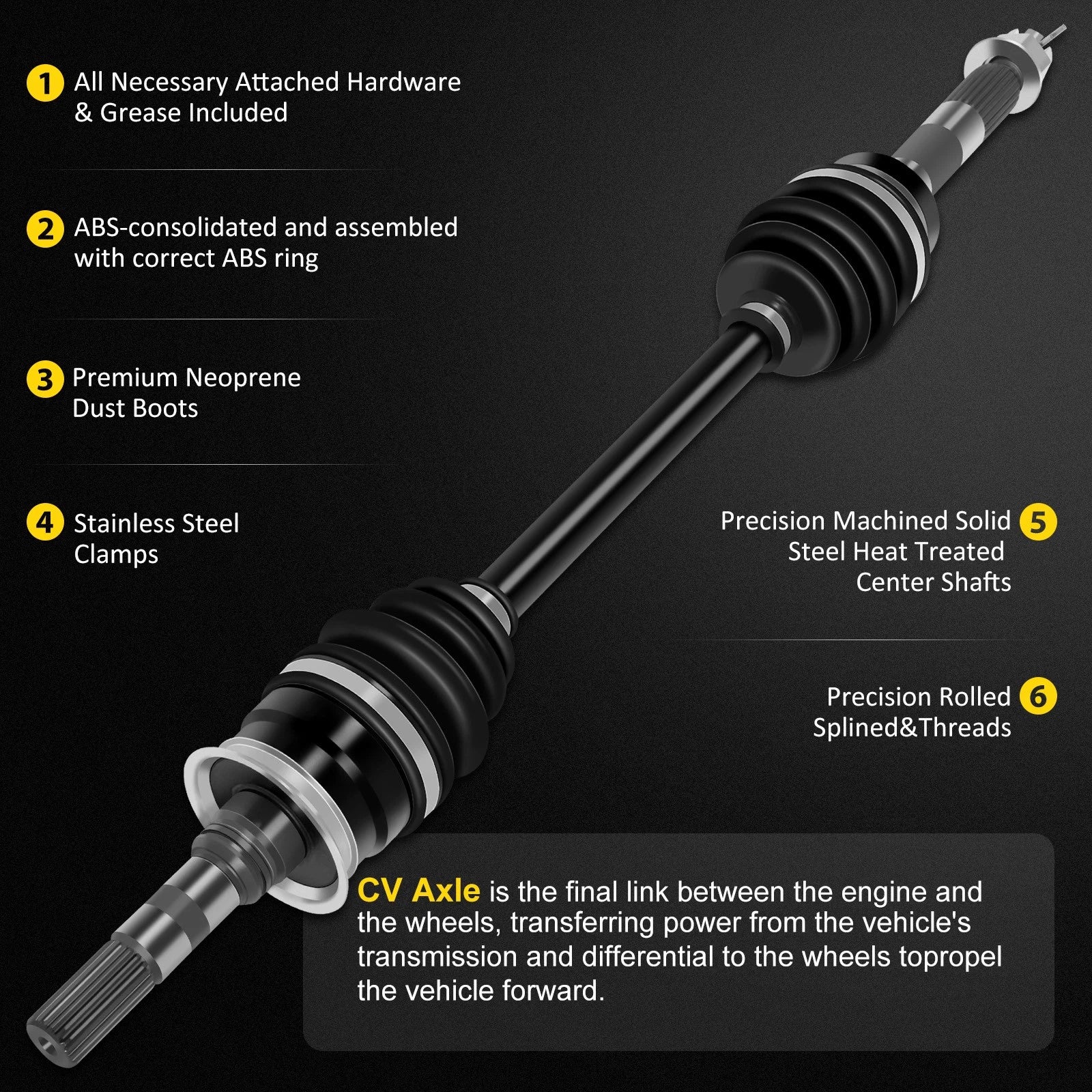 2X Front CV Axle Shaft for Kawasaki Mule 2510 3010 4010