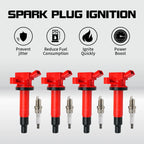 Set of 4 Ignition Coils + Spark Plugs UF247 for Toyota Corolla Celica (2000–2008)