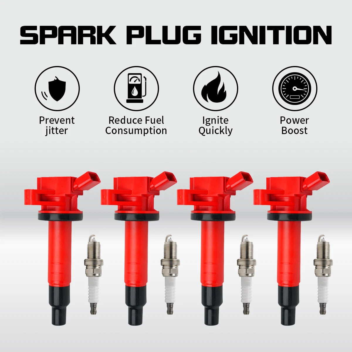 Set of 4 Ignition Coils + Spark Plugs UF247 for Toyota Corolla Celica (2000–2008)