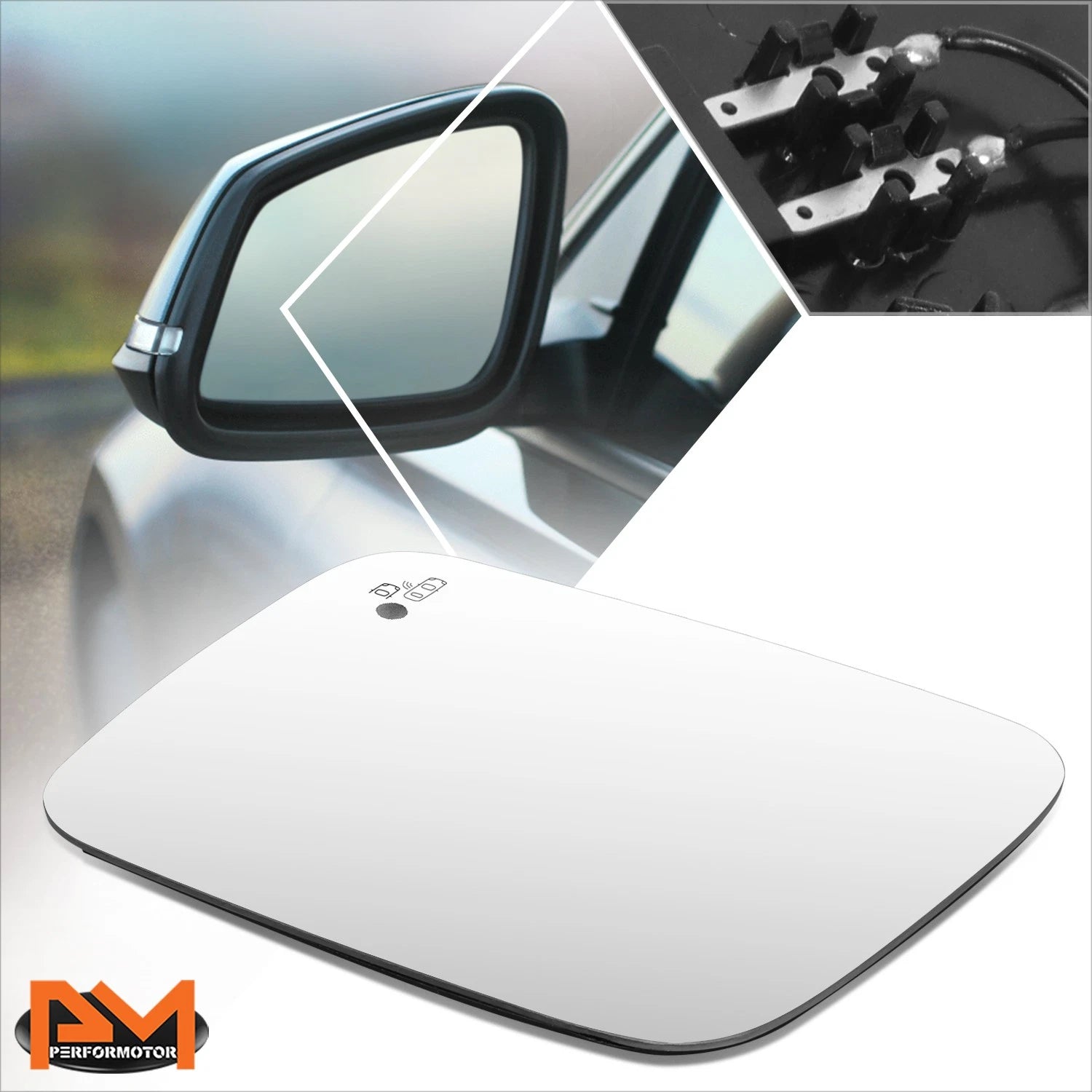 Left Side Flat Mirror Glass w/ Blind Spot for Jeep Renegade (2015–2018)